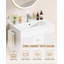 600 mm Bathroom Vanity Unit, Wall Mounted Vanity Bathroom Unit with Ceramic Basin, Floating Bathroom Sink Cabinet with 2 Drawers, White 
