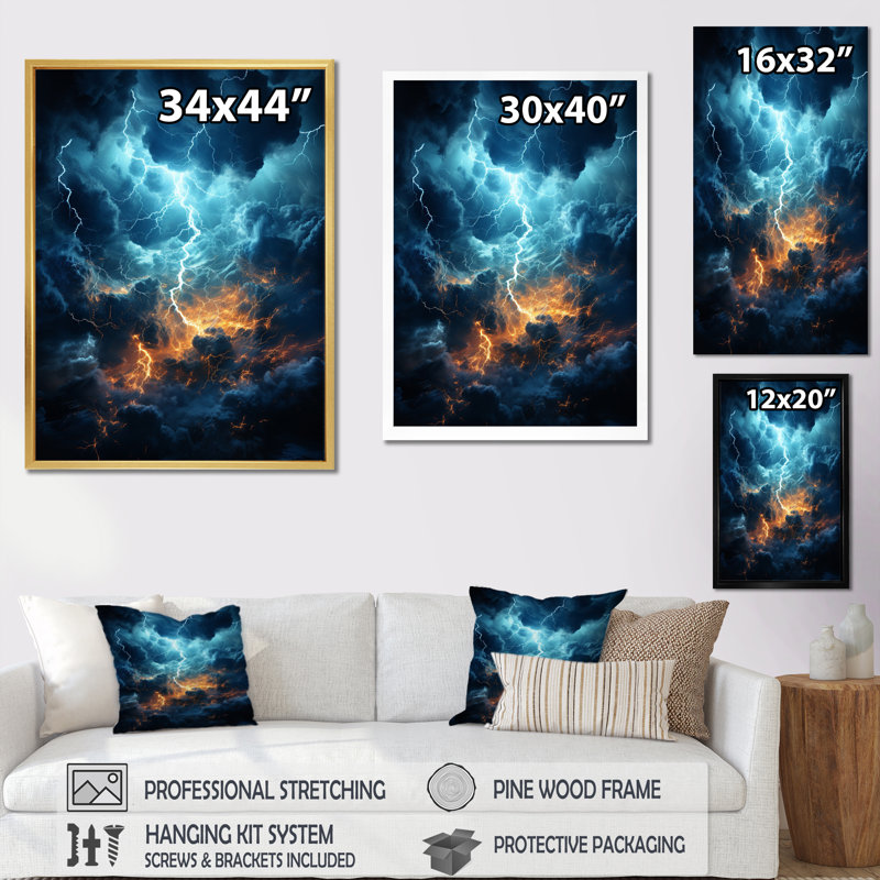 «Lightning Ethereal Lightning II», reproduction sur toile, H 32 po x l 16 po x P 1 po