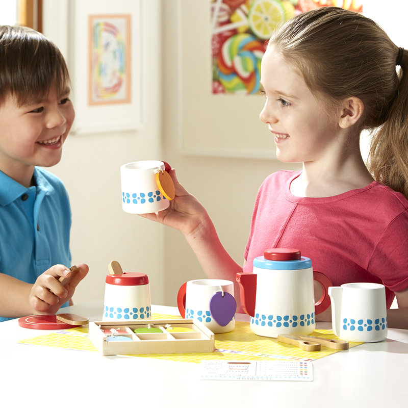 Colorful Wooden Steep & Serve Tea Set for Kids