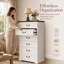 Commode verticale de style champêtre de 74 cm de large avec 6 grands tiroirs, commode de rangement haute avec un agencement spacieux de tiroirs, chambre à coucher-1336002583