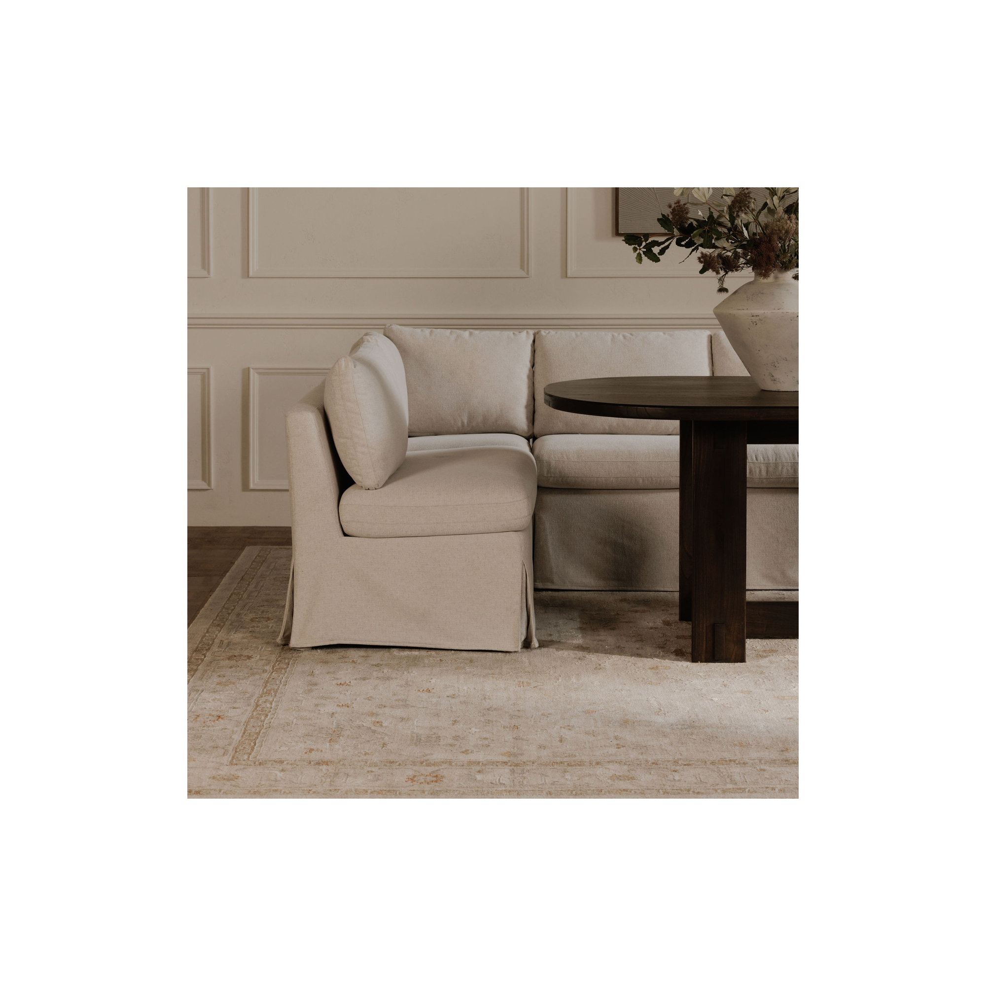 Hennecy Fable Slipcover Dining Slipper Chair Beige