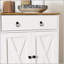 Sideboard, Buffet Cabinet with 2 Drawers, 2Storage Cabinets, 4 Barn-Style Doors
