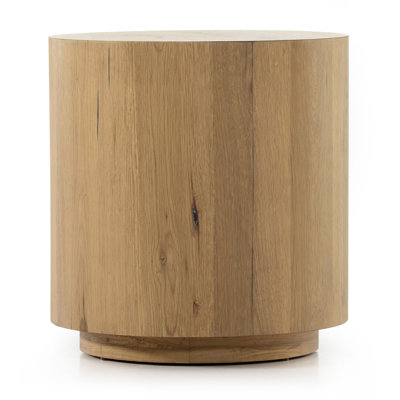Smita Round End Table-Light Oak Resin
