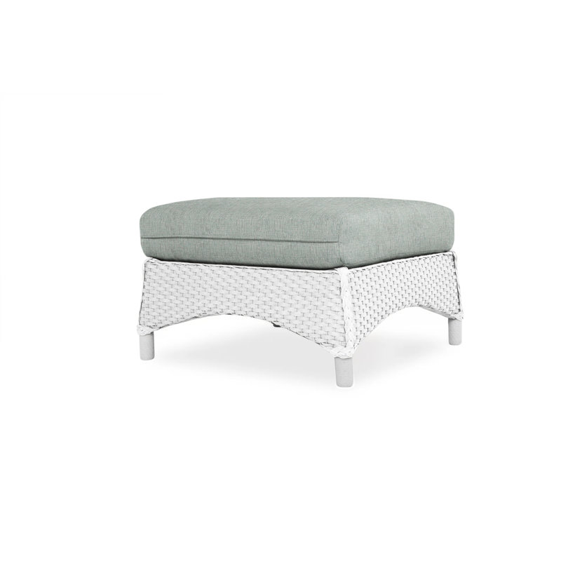 Mandalay Outdoor Ottoman, Decorline Navy, White