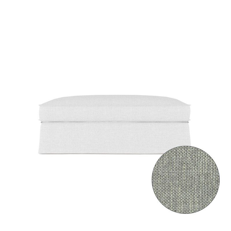 Mulberry Ottoman, Plush Velvet Oyster, Weathered