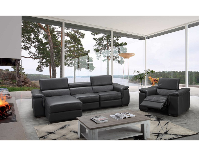 Tyrese Upholstered Reclining L-Shaped Sectional, Left Hand Facing
