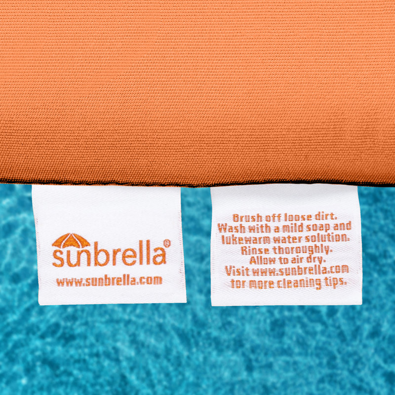 Sunbrella® Outdoor Ottoman Cushion, 3.5" H x 23.5" W x 20.5" D, Sunbrella® Canvas Tangerine