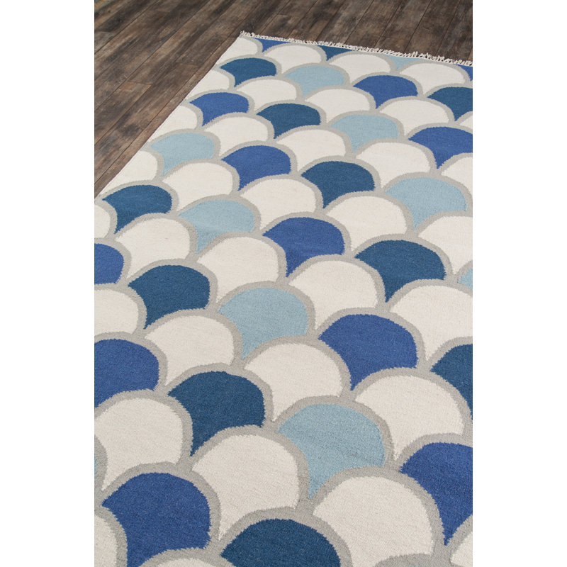Tapis abstrait crème en laine tissé à plat à la main à motif abstrait Evah 5 pi x 8 pi, Tapis de couloir 2 pi 3 po x 8 pi