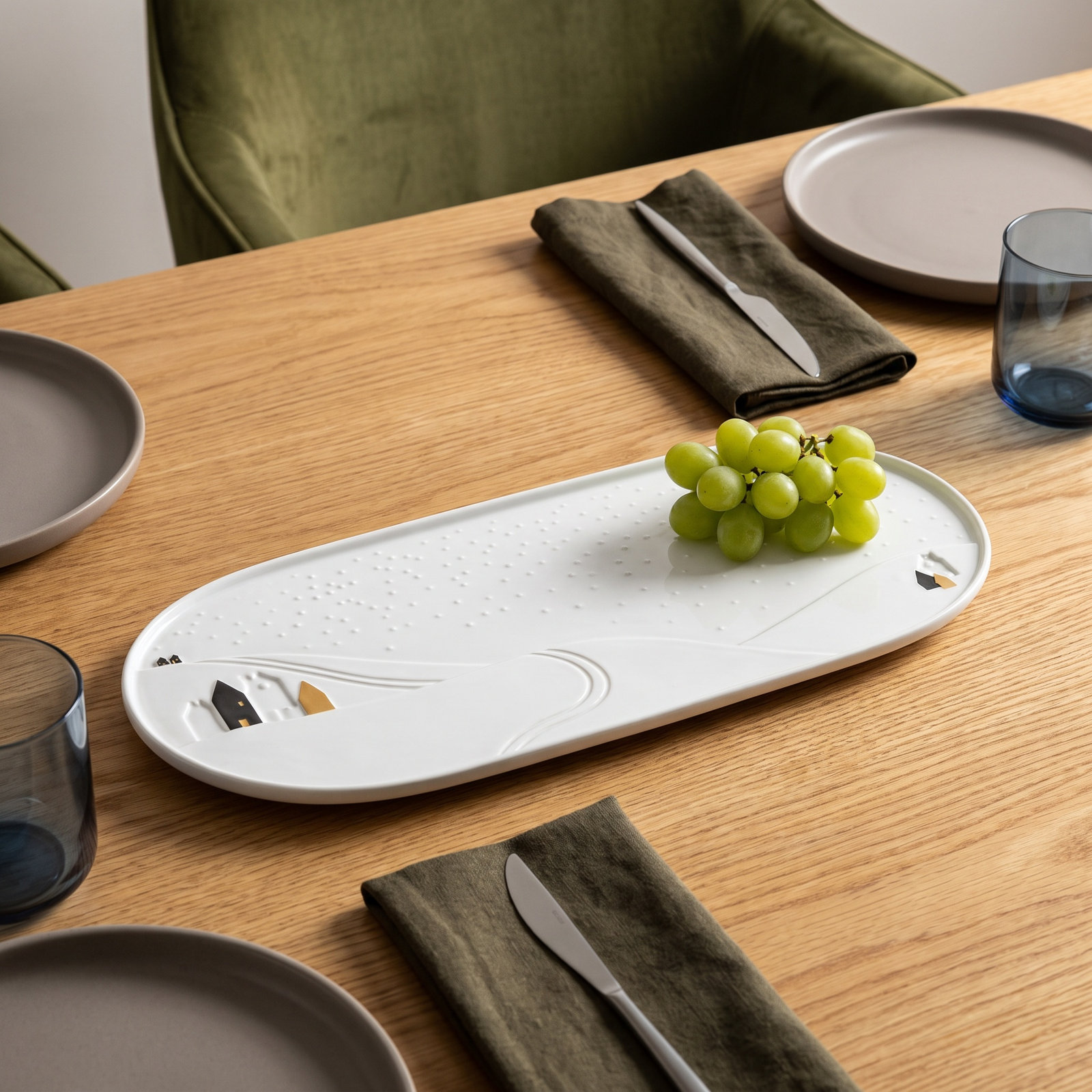 Snowy Day Porcelain Platter