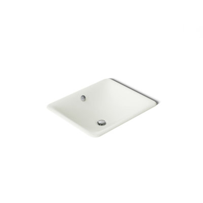 Lavabo de salle de bain rectangulaire encastré en métal avec trop-plein Iron Plains