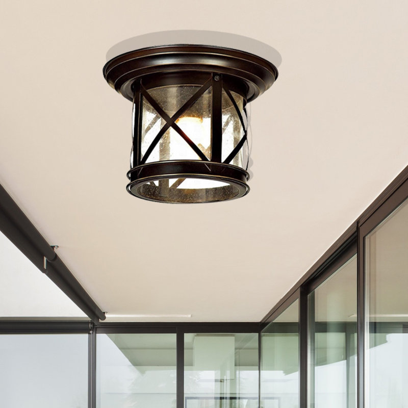Alderley Sandy Black Outdoor Flush Mount