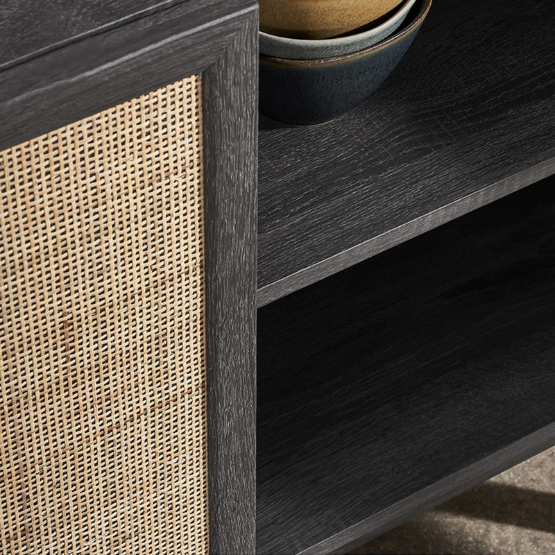 Buffet Simple Rattan, Noir, noir, noir, noir