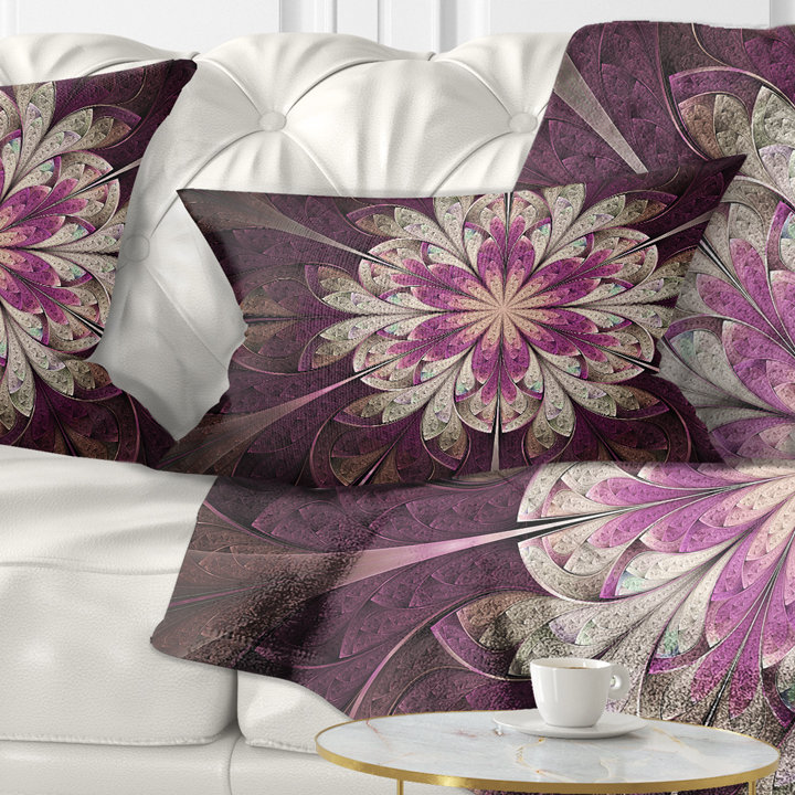 Coussin lombaire à fleur arrondie floral