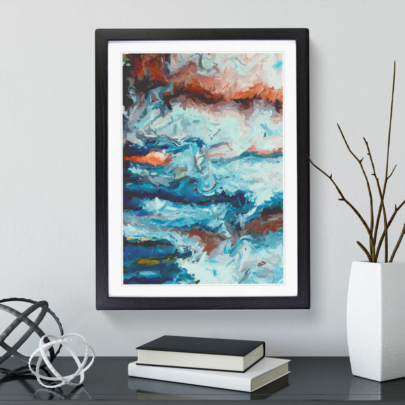 Dominant One Abstract - Framed Print, Black, 64cm H x 46cm W