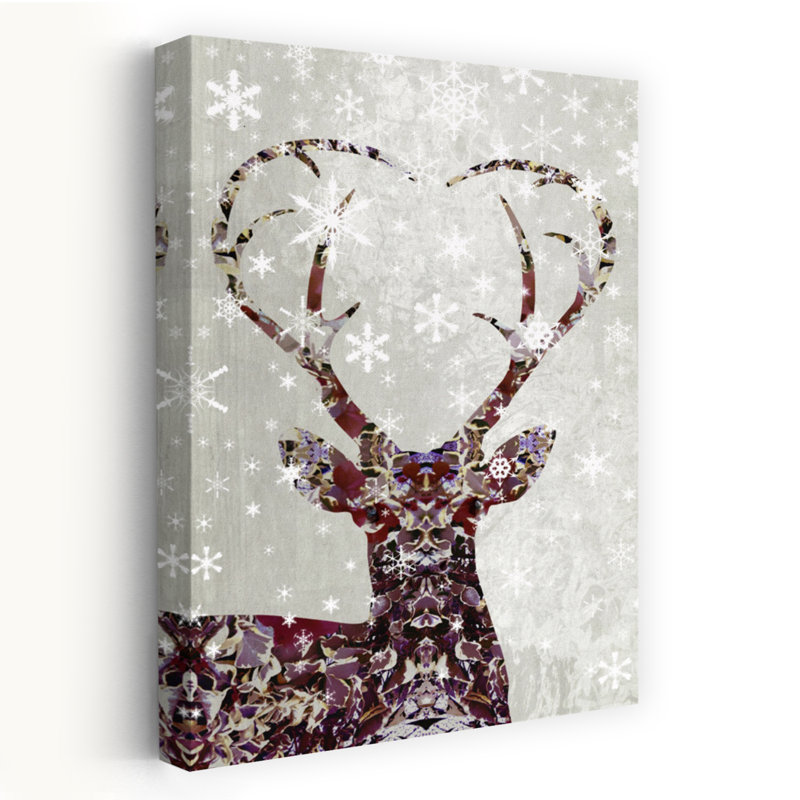 Contemporary Art Elegant Peaceful Serene Deer Forest Nature Wall Art by Angelo Cerantola - Wrapped Canvas Print