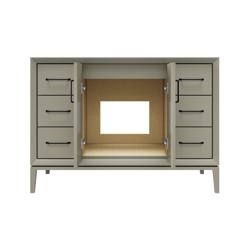 Alexandra Single Extra Wide Bath Vanity, French Olive, 48", Matte Black