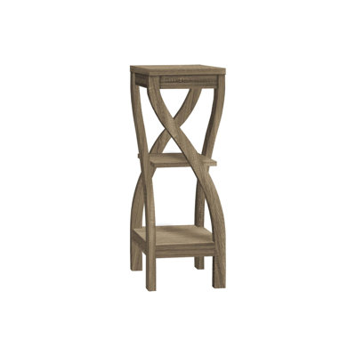 Modern 3-Tier Accent Table With Curved Legs, Dark Taupe Finish For Living Room And Bedroom, Versatile Storage And Display