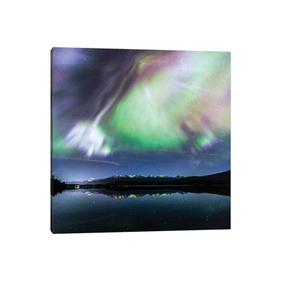 Aurora Borealis On The Canadian Rockies by Matteo Colombo - Wrapped Canvas Print