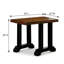 Ardella Table de bout rectangulaire en placage de bois de tabac tabac avec pieds noirs
