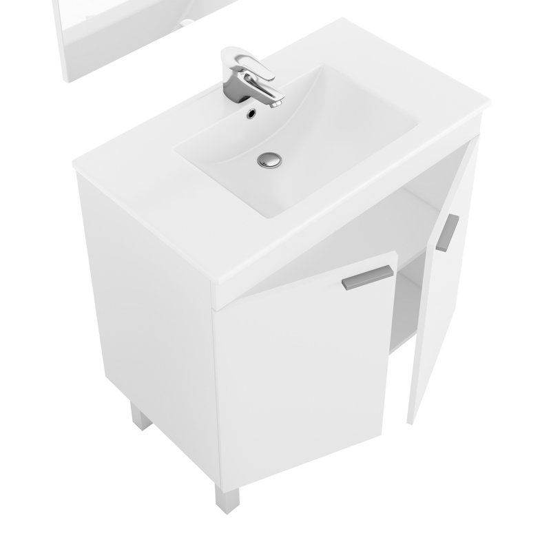 Divyesh 80cm Single Bathroom Vanity Base Only in White