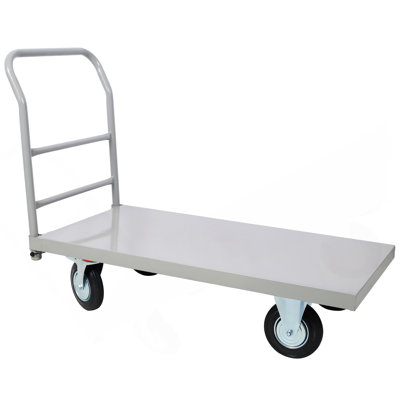 Chariot à plate-forme de chariot industriel avec roues - Chariot 24 x 48 robuste - Capacité de 2 000 lb. X 48 po 2000 lb Capacité, couleur grise