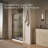 Elate Tall Sliding Shower Door, 75-1/2-In H X 44-1/4 - 47-5/8-In W, With Heavy 5/16-In Thick Frosted Glass With Rectangular Grille Pattern-55920897