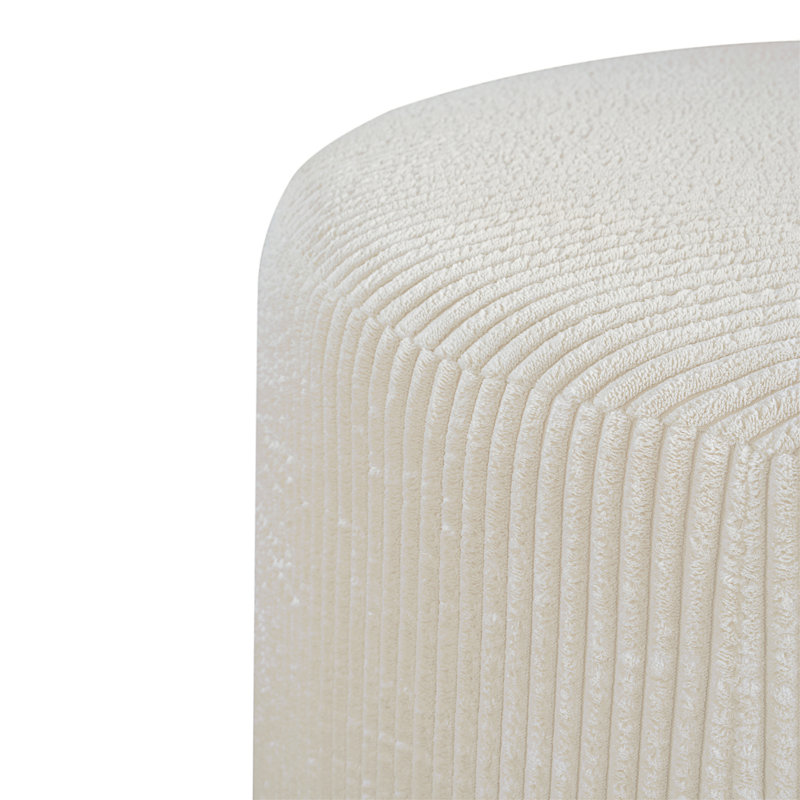 Repose-pieds rembourré rond, Beige