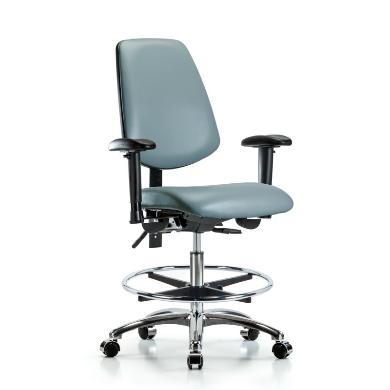 Khamyla Vinyl Task Chair, Grayish Blue, Yes