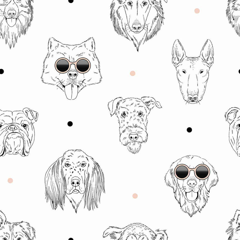Panneau de papier peint adhésif pour chien, L 48 po x l 24 po