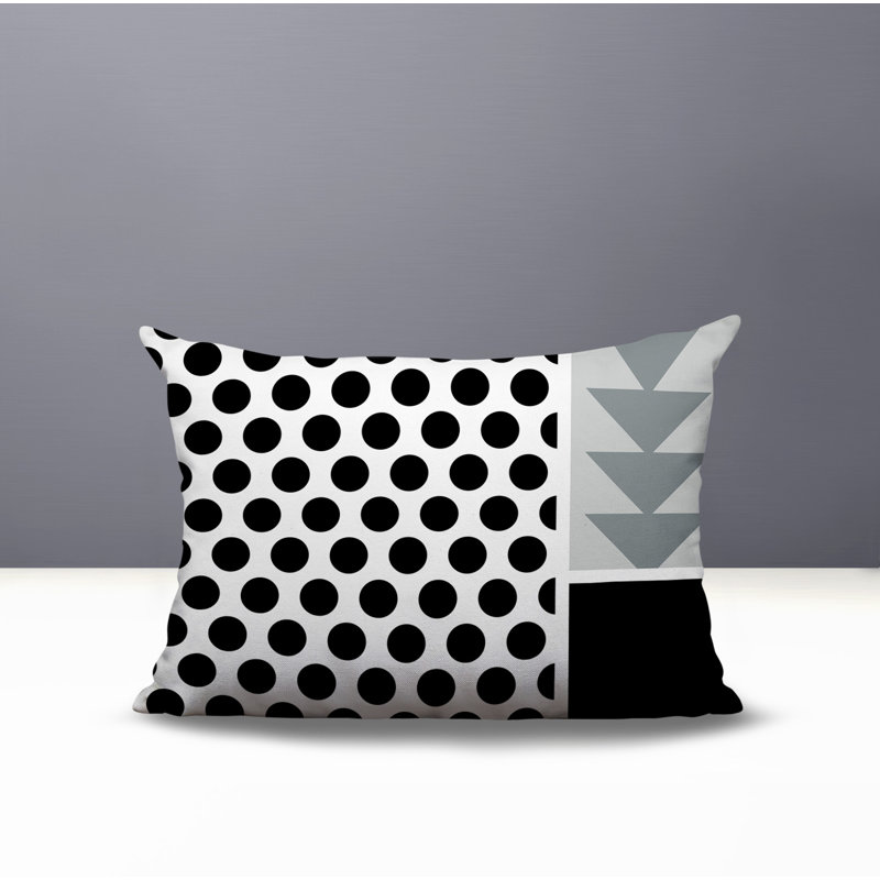 Oreiller rectangulaire réversible intérieur / extérieur Snazzy, Gris, Rectangulaire H 14 po x l 20 po