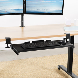 KT2 Ergonomic Sit Stand Under-Desk Computer Keyboard Tray for Standing  Desks accessories holder large adjustable height range angle negative tilt