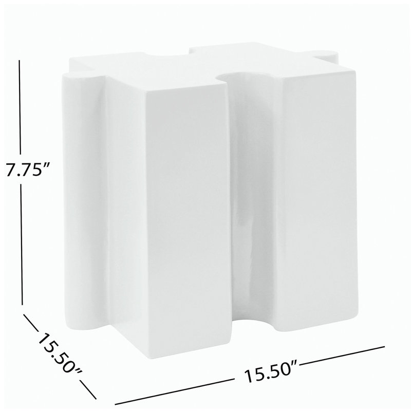 Ensemble de 3 tables de casse-tête artistiques, tables d'appoint modulaires MGO avec emboîtement (2 convexes et 1 concave), capacité de 200 lb pour l'intérieur et l'extérieur, couleur blanche
