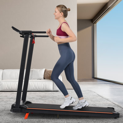 Treadmill With 8% Incline, Portable Treadmills For Home With Handle, Foldable Treadmills With 265 Lbs Capacity, 3.0HP Treadmill With 4 Adjustable Support Feet