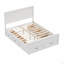 Structure de lit avec rangement en bois moderne à 6 tiroirs, lit plateforme avec support en lattes de bois, aucun sommier requis-702567775