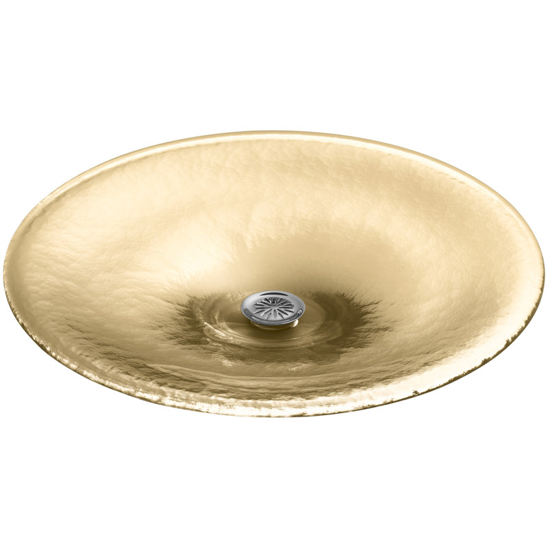 Lavinia Vessels Glass Circular Vessel Bathroom Sink, Bois de santal translucide