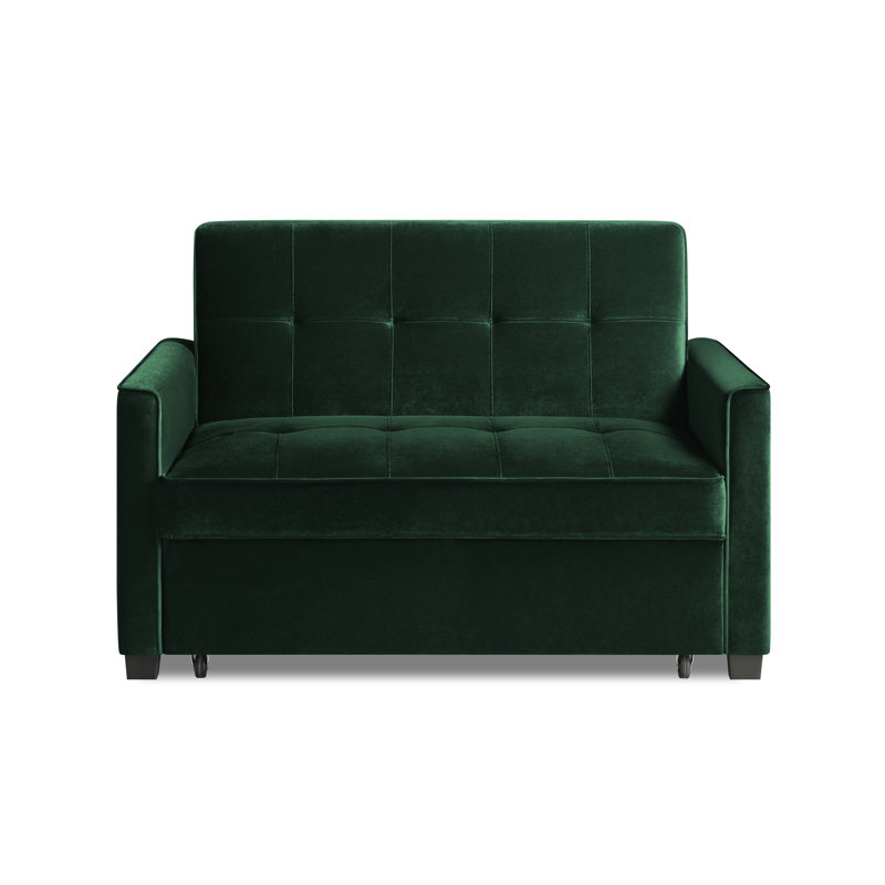 Thierry 2 Seater Sofa Bed, Hunter Green Velvet