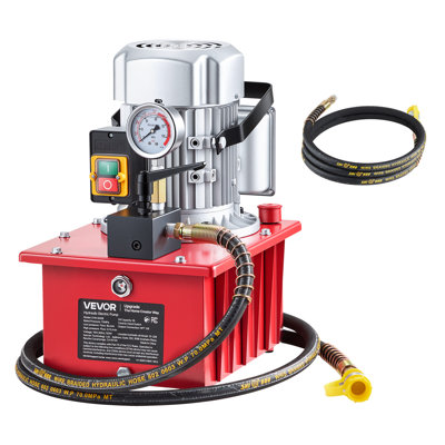Pompe hydraulique électrique, 750 W 10 000 PSI, bloc d'alimentation électrique de pompe hydraulique à simple effet 120 V, avec soupape manuelle, 2,1 gallons / 8 L, pour poinçonnage, cintrage, cylindres à simple effet
