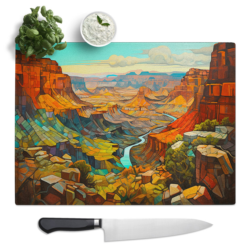 Grand Canyon Futurism  Glass Chopping Board