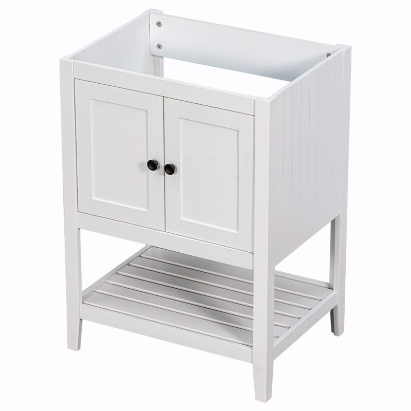 Base de meuble-lavabo simple Shannikia seulement, Blanc