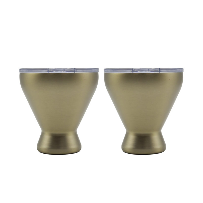 Gold Stainless Steel Insulated Cocktail Tumblers Set of 2