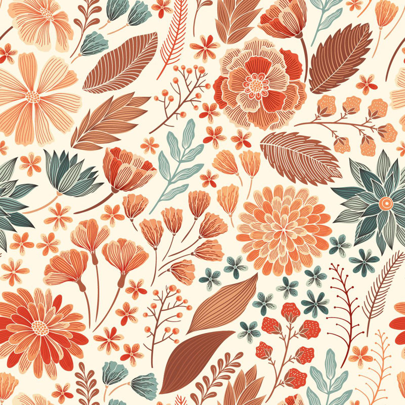 Peel & Stick Floral Wall Mural, 100" W x 8.33" L