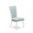 7 Piece Kitchen Table & Chairs Set Consist of a Rectangle Dining Room Table and 6 Baby Blue Linen Fabric Parsons Dining Chairs, Linen White-10551087-10551084-10551072