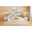 Lit de jour simple en bois avec 3 tiroirs, ports USB et bureau, blanc-990568557