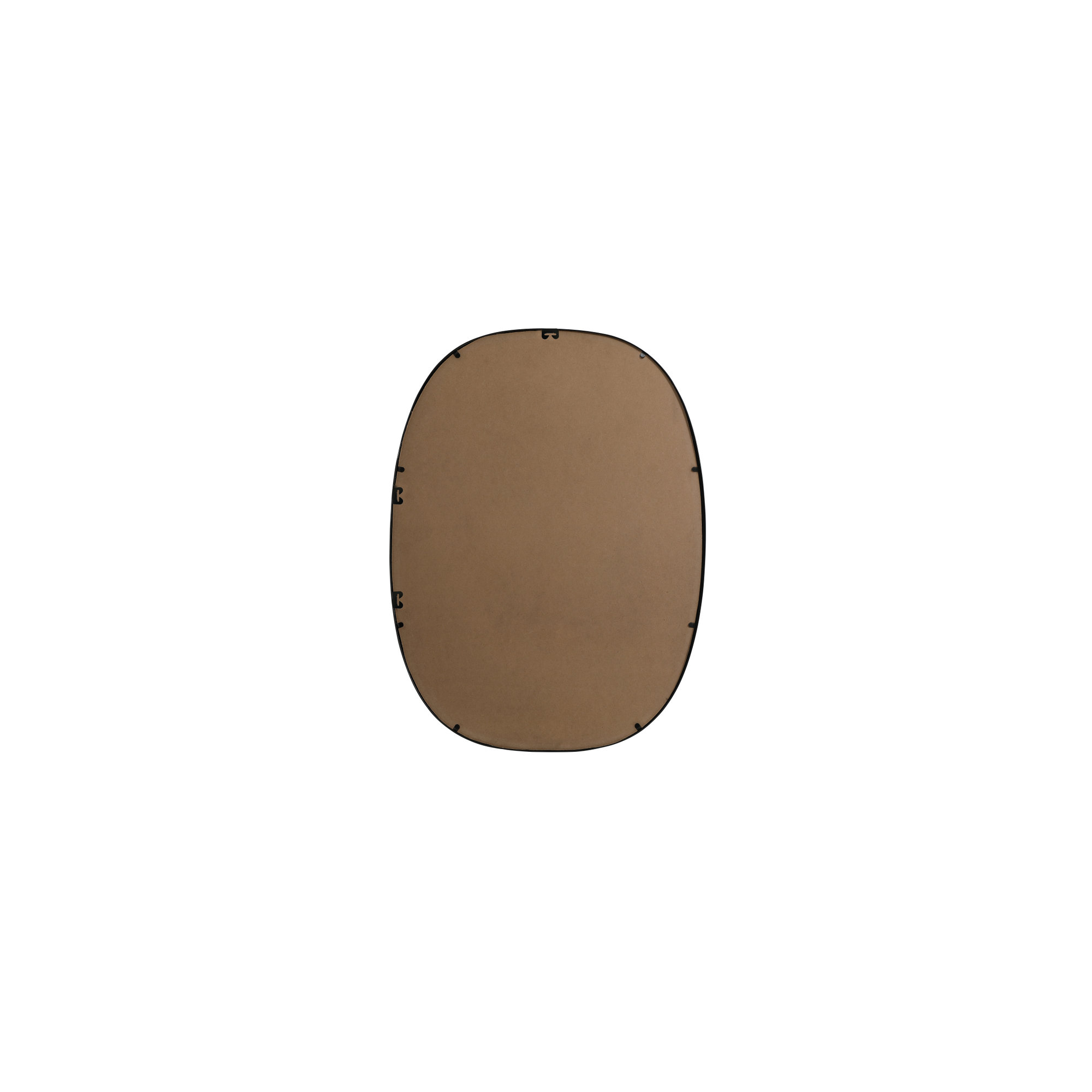 Sabine Metal Curved Oval Wall Mirror, 40" x 30", Black