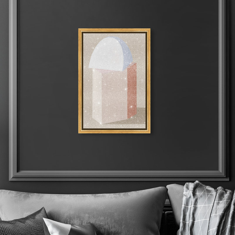 Sculptural Composition Print by Oliver Gal, 11"H x 16"W, Gold Floater Frame