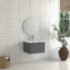 Armoire de salle de bain murale 24 po avec lavabo flottant mural et tiroir en céramique blanche-1661324051-1661324052