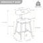 Tabouret de bar pivotant rembourré en mélange de coton avec dossier incurvé-1197744905