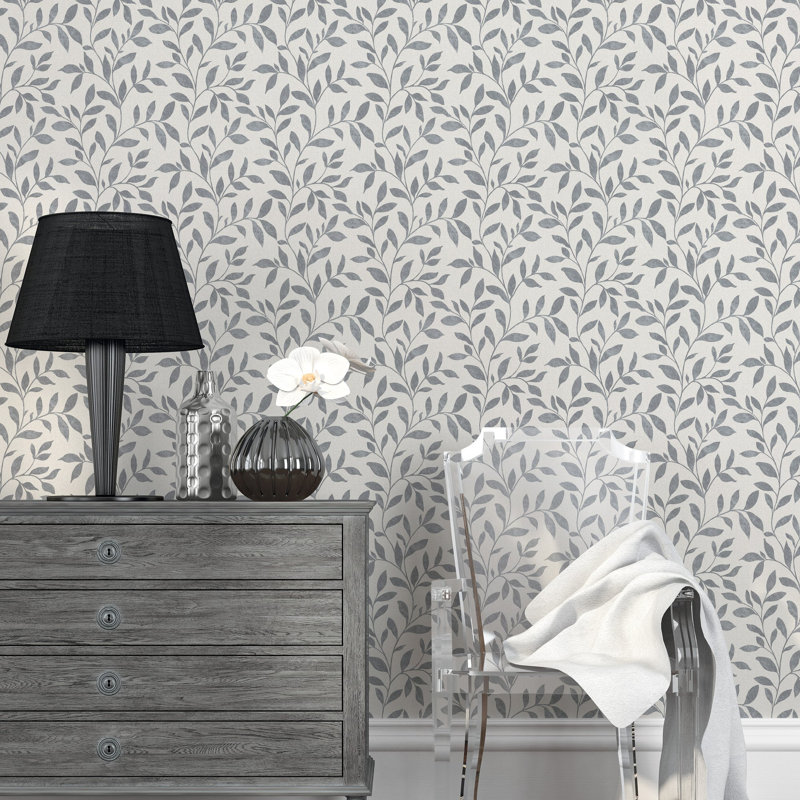 Orquidia Galerie Utopia Loose Leaf Wallpaper Roll 10m x 53cm, Grey