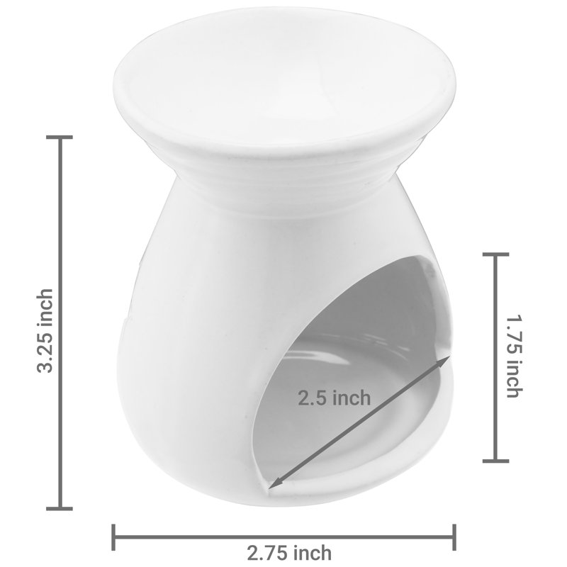 Ensemble de chauffe-cire en céramique 2 pièces, Blanc / Blanc