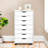 7-Drawer File Cabinet for Office Storage, File Cabinet on Wheels, Desk File Cabinet Unit, Wooden Office Drawer-1824559433